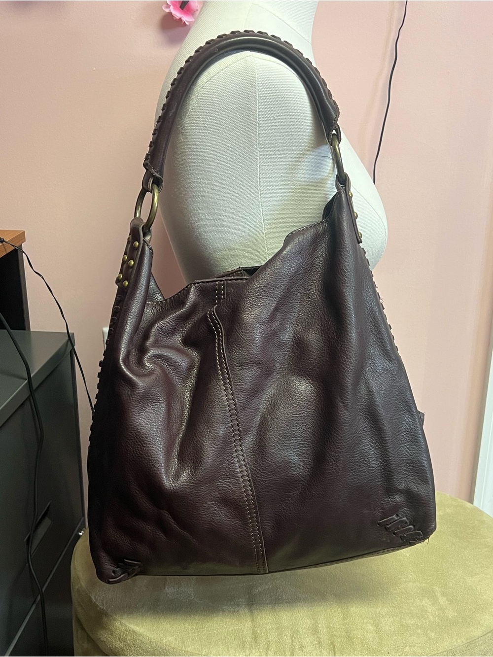 Lucky Brand Dark Brown Leather Shoulder Hobo